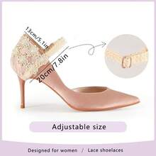 2入組/套高跟防滑鞋跟墊,帶扣和鞋帶束縛帶 - 均碼 - 查看 7