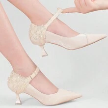 2入組/套高跟防滑鞋跟墊,帶扣和鞋帶束縛帶 - 均碼 - 查看 1