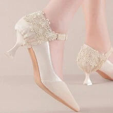 2入組/套高跟防滑鞋跟墊,帶扣和鞋帶束縛帶 - 均碼 - 查看 3