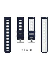 SMART WATCH MX Breathable Sport Silicone Strap Compatible With Honor Watch GS PRO, Honor Magic Watch 2 46mm, Honor Magic Watch 1, Honor Watch Dream - Blue and White - View 2