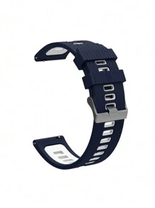 SMART WATCH MX Breathable Sport Silicone Strap Compatible With Honor Watch GS PRO, Honor Magic Watch 2 46mm, Honor Magic Watch 1, Honor Watch Dream - Blue and White - View 3