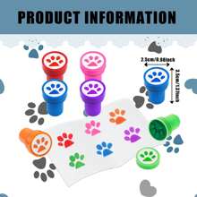 12/24 Pcs Dog Paw Print Stamp Self Inking Stamps Teacher Mini Stamps Colorful Stamp Party Favors Assorted Stamp Set For Classroom Party Educational Learning Activities - Multicolor - View 3