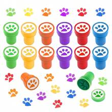12/24 Pcs Dog Paw Print Stamp Self Inking Stamps Teacher Mini Stamps Colorful Stamp Party Favors Assorted Stamp Set For Classroom Party Educational Learning Activities - Multicolor - View 2