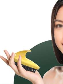 1入組矽膠頭皮按摩器洗髮刷,深度清潔頭皮 - 黃色 - 查看 2