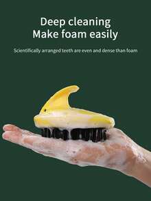 1入組矽膠頭皮按摩器洗髮刷,深度清潔頭皮 - 黃色 - 查看 1