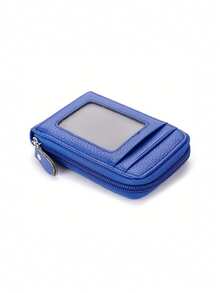 1PC Women Credit Card Wallet,Multi Card Case Wallet With ID Window,Zipper Card Cases Holder For Women - Purple - View 6