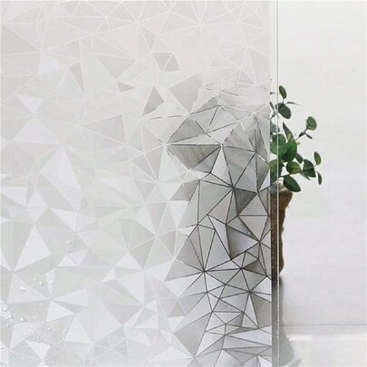 1 Rollo Película De Vidrio Esmerilado Con Diseño De Escombros, Película Decorativa De Ventana De Privacidad, Pegatina De Ventana De Vidrio De Colores, Pegatinas De Ventana Antisolares Con Ventosas Estáticas Para El Hogar Y El Baño