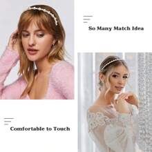 1pc Pearl & Rhinestone Decor Simple Gold-Tone Hair Hoop, All Match Hair Clip For Women's Korean Princess Style Hair Accessory - Multicolor - View 2