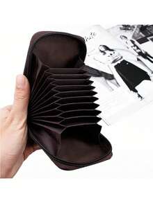 1PC Women Credit Card Wallet,Multi Card Case Wallet With ID Window,Zipper Card Cases Holder For Women - Purple - View 9