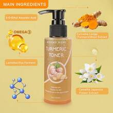Turmeric Toning Lotion - Moisturizing Facial Cleanser For Dry And Oily Skin Types 100ml/3.38fl.Oz - Turmeric Toner - View 2