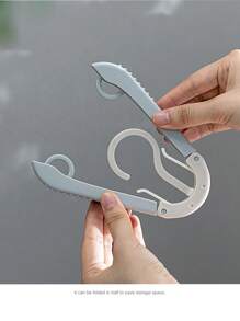 5pcs Multifunctional Foldable Clothes Hanger, Portable Travel/ Business/ Home Clothes Drying Rack - Gray - View 2