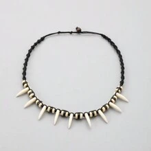 1pc Handmade Men's Bohemian Style Wolf Fang Necklace