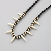 1pc Handmade Men's Bohemian Style Wolf Fang Necklace
