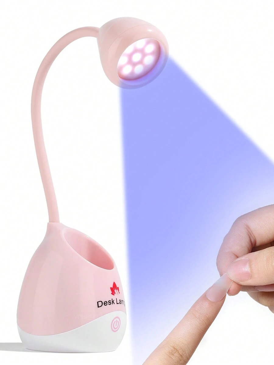 1pc YOKEFELLOW UV LED Rechargeable Wireless Nail Lamp With Touch Switch Function For Dryer Gel Polish Nail Salon Tools - Pink - View 1