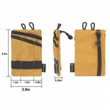 Card Coin Pouch, EDC Pocket Organizer, Mini Tool Pouch With 4 Pockets For Knife/Flashlight/Card-Men's Slim Pocket Organizer For Daily Carry - Brown - View 3