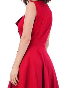 Women's Dress Sewing 50s Retro Vintage Style - Red - View 4