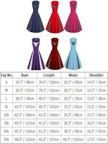 Women's Dress Sewing 50s Retro Vintage Style - Red - View 5