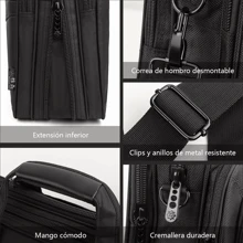 Portafolio Maletín Para Laptop Ejecutivo Crossbody Bolso - Negro - Ver 6