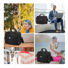 Portafolio Maletín Para Laptop Ejecutivo Crossbody Bolso - Negro - Ver 8