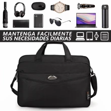 Portafolio Maletín Para Laptop Ejecutivo Crossbody Bolso - Negro - Ver 3