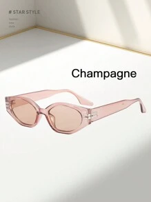 1pc Women's Small Polygon Frame Fashion Glasses, Great For Traveling - Grey - View 6