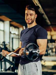 3入組男士休閒健身跑步透氣速乾純色圓領運動t恤,健身服男士 - 彩色 - 查看 4