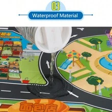 1 件大型儿童益智交通游戏地图游戏垫，儿童地毯游戏垫非常适合安全玩耍，儿童益智道路交通游戏垫适用于卧室游戏系统（130 厘米 * 100 厘米）（部分零件随机发送） - 綠色 - 查看 6