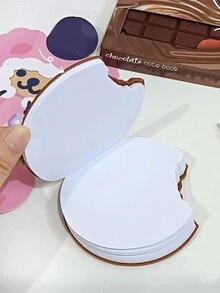 80 Sheets 1pc Biscuit Shaped Notebook, Creative And Portable Multi-Purpose Diary Notebook For Students - Bite the Cookie Note Paper - View 5