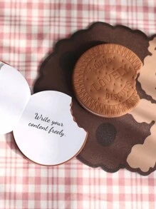 80 Sheets 1pc Biscuit Shaped Notebook, Creative And Portable Multi-Purpose Diary Notebook For Students - Bite the Cookie Note Paper - View 4