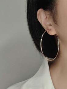 Brincos De Argola Grandes Com Clip Em Aço Inoxidável, Brincos Com Mola Clip Em Mulheres, Brincos Falsos De Argola Para Orelhas Não Perfuradas