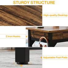 Tribesigns 78.7" Extra Long Computer Desk, [Double Desk] [2 Drawers], Two Person Desk Large Executive Office Desk, Writing Table Study Desk For Home Offic - Brown - View 6