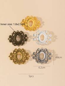 5pcs Oval Shaped Brooch Base 1.8x2.5cm Jewelry Diy Accessories (Diy Semi-Finished Product) - Multicolor - View 2