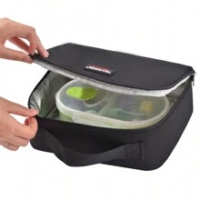 TEAMOOK Waterproof Large Capacity Insulated Lunch Bag, Soft Bento Box, Black Back To School Lunch Box Lunch Bag Back To School Supplies Bento Box Lunchbag Home Essentials Lunch Kit Cooler Box Lunchbox Bag - Black - View 3