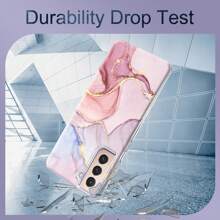 Naciey 大理石水彩風格手機殼,適用於三星s21 - 紫色 - 查看 3