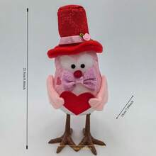 1pc Male Handheld Heart Shaped Bird Valentine's Day Decoration, Suitable For Window Display, Interior Decoration, And Couples Ornament For Home Decoration, Etc. - Multicolor - View 3