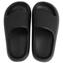 Claquette Garçons Fille Chaussons De Douche Enfant Pantoufles De Bain Antidérapant Chaussures De Piscine Et Plage EU29-37 - Noir - Voir 3