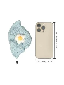 Sombrero de gato suave y lindo de otoño nuevo, disfraz de mascota con forma de flor azul de ganchillo, adorable gorra de gato - Azul - Ver 9