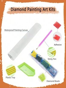 1 Miếng Tranh kim cương Bộ dụng cụ , 5D DIY Kim cương Thêu Ngựa Khảm Tác phẩm nghệ thuật , Khâu chéo Bộ , Qủa tặng Dành cho người mới bắt đầu & Người lớn , Tròn Giường đôi Máy khoan Kim cương , Lý tưởng Đối với Nhà  Trang trí tường & Sinh nhật Quà tặng - Nhiều màu - Xem 4