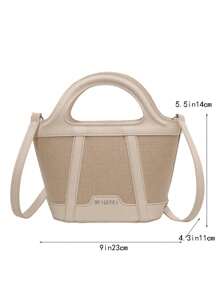 Không phổ biến Khối màu Hợp thời Cầm tay Túi Bucket 2023 Mùa Thu Phổ biến nhất Trắng Vai & Túi đeo chéo Với Đúng mốt Thiết kế đơn giản Đối với phụ nữ - trắng - Xem 6