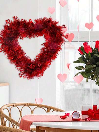 Amazon.co.jp: predolo バレンタインデーリースハート型リース玄関ドア屋内ロマンチックな装飾ガーランド、ホリデーポーチ用人工リース,  シャンパン : おもちゃ ハートリース、バレンタインデーリース、玄関ドア装飾、屋内屋外ホームホリデーウィンドウ用人工リースガーランド (シャンパン色,ライトな