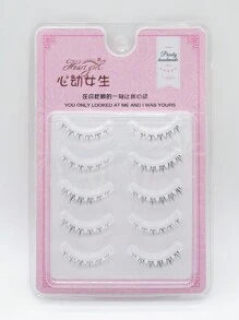 2024年新款到貨 5對/組小火焰設計下睫毛,自然迷人的眼睫毛,是童話風格和社交媒體影響者必備之物 - 交叉款 - 查看 6