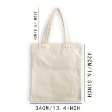 Canvas Bag/Tote Bag/Handbag With Cat Pattern - Beige - View 3