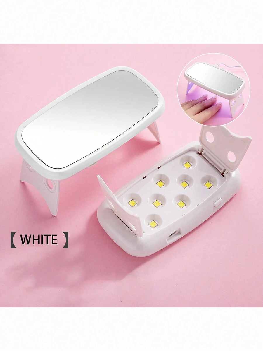 1只led/uv凝膠指甲燈,迷你老鼠造形,用於乾燥和固化指甲 - 白色 - 查看 1