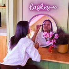 Lashes Neon Sign, Pink Neon Light Sign For Bedroom, Led Neon Sign Light For Wall Decor, Room Decor, Used For Eyelash Studio And Lash Salon Decoration - Pink - View 3