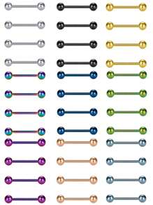 CIZME 4Pcs/Set Nipple Rings Tongue Rings Stainless Steel 14G Straight Barbells Piercing Jewelry 12mm,14mm,16mm,18mm