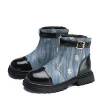 嬰幼兒女童拉鍊靴,潮流踝靴戶外運動鞋 - 藍色 - 查看 10