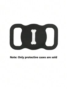 1pc Cute Dog Bone Shaped Silicone Tracking Device Protective Cover Compatible With Apple Airtag For Location Tracking - Black - View 6