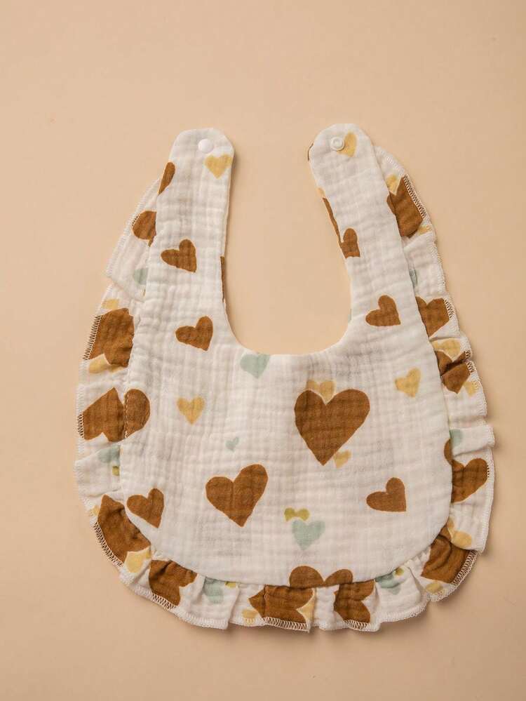 6 Piezas Baberos Con Forma De U Para Bebés Con Encaje De Muselina - Multicolor - Ver 6