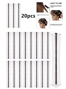 20 Pcs Perm Rods For Long Hair Plastic Curl Rods Cold Wave Rods Hair Curling Roller For Hair Styling Hairdressing Tools - White - View 1