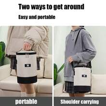 1入翻蓋隔熱午餐手提袋，可裝可愛動物圖案便當盒，學生女士學校組織袋，老師收納袋，教室袋，教室組織袋 - 黑與白 - 查看 3